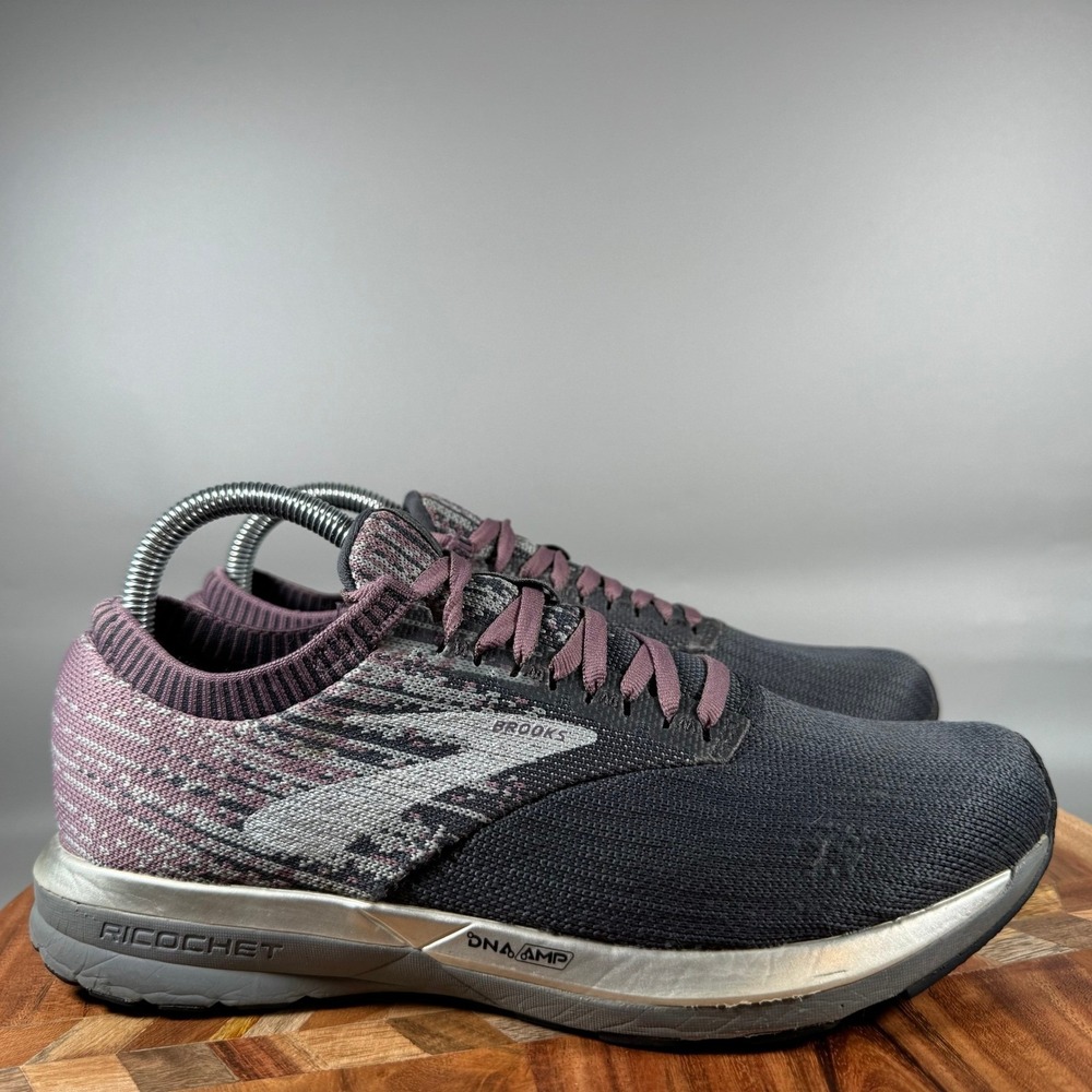 Brooks Ricochet Womens Running Shoes Black Pink Grey‎ 1202821B040 Size 9 B